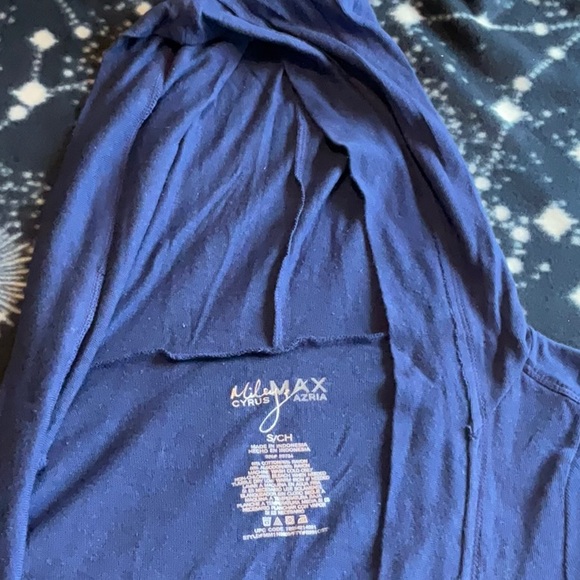 Miley Cyrus Max Azria Navy Blue Hooded Cardigan Size S, NWT - Picture 10 of 12